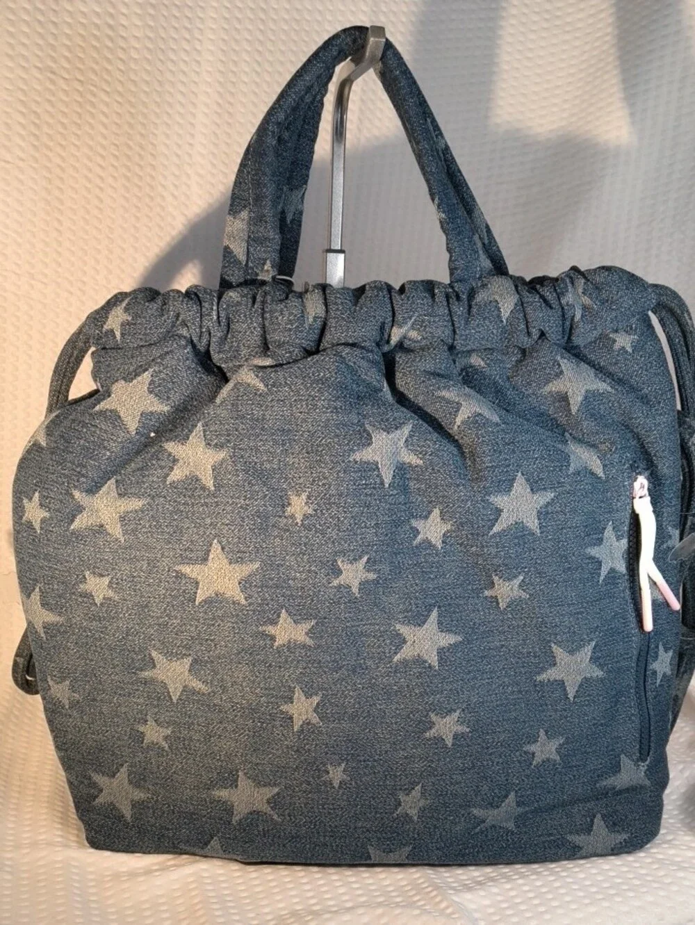 Wildfox HBWF-224-0050B-54 Denim Star Print Backpack in Blue